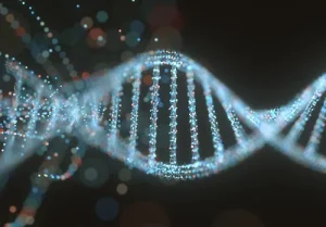 Colorful DNA molecule. Concept image of a structure of the genetic code.