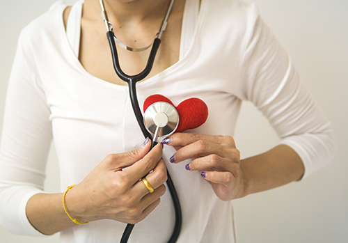 Tracking heart health with a stethoscope.
